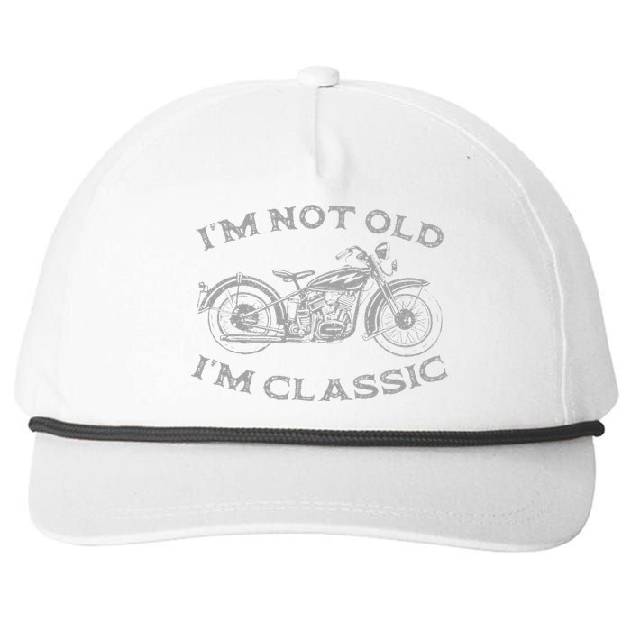 Im Not Old Im Classic Funny Motorcycle Bike Snapback Five-Panel Rope Hat