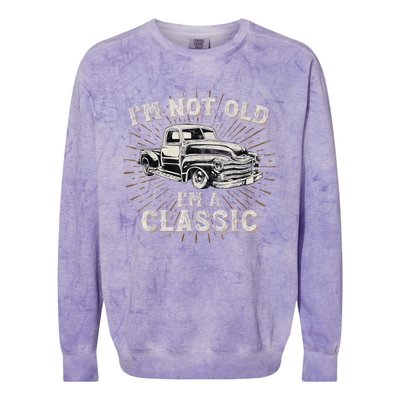 I'm Not Old I'm Classic Retro Truck Distressed Design Colorblast Crewneck Sweatshirt