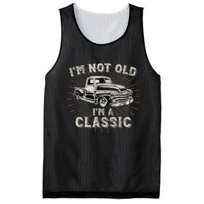 I'm Not Old I'm Classic Retro Truck Distressed Design Mesh Reversible Basketball Jersey Tank