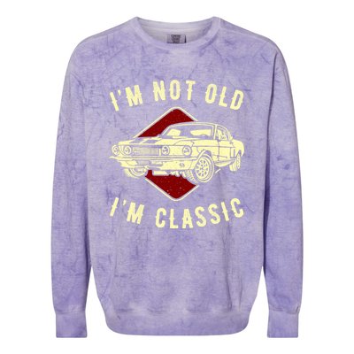 IM Not Old IM Classic Funny Car Graphic Retro Colorblast Crewneck Sweatshirt