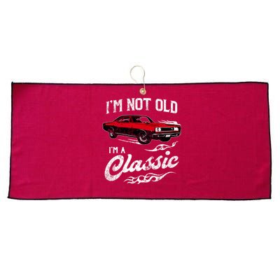 IM Not Old IM Classic Funny 60s Muscle Car Lover Gift Large Microfiber Waffle Golf Towel