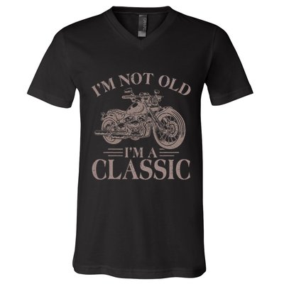 IM Not Old IM Classic Motocycle Biker V-Neck T-Shirt