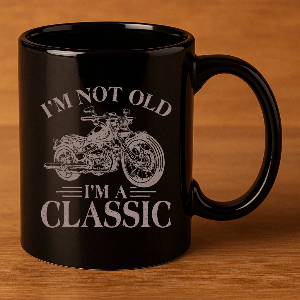IM Not Old IM Classic Motocycle Biker 11oz C Handle Ceramic Mug