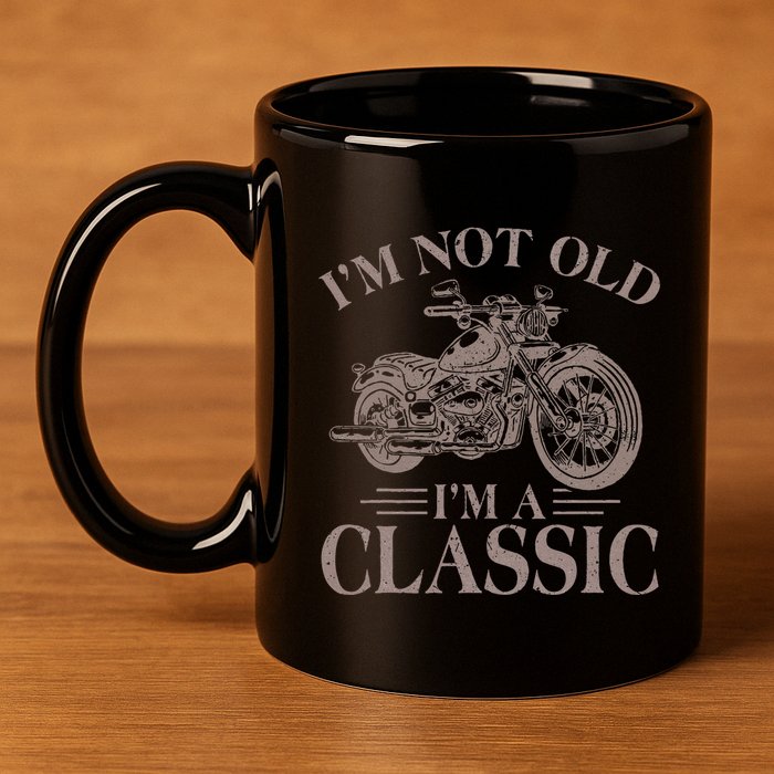 IM Not Old IM Classic Motocycle Biker 11oz C Handle Ceramic Mug