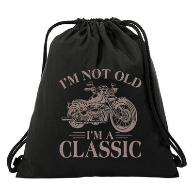 IM Not Old IM Classic Motocycle Biker Drawstring Bag