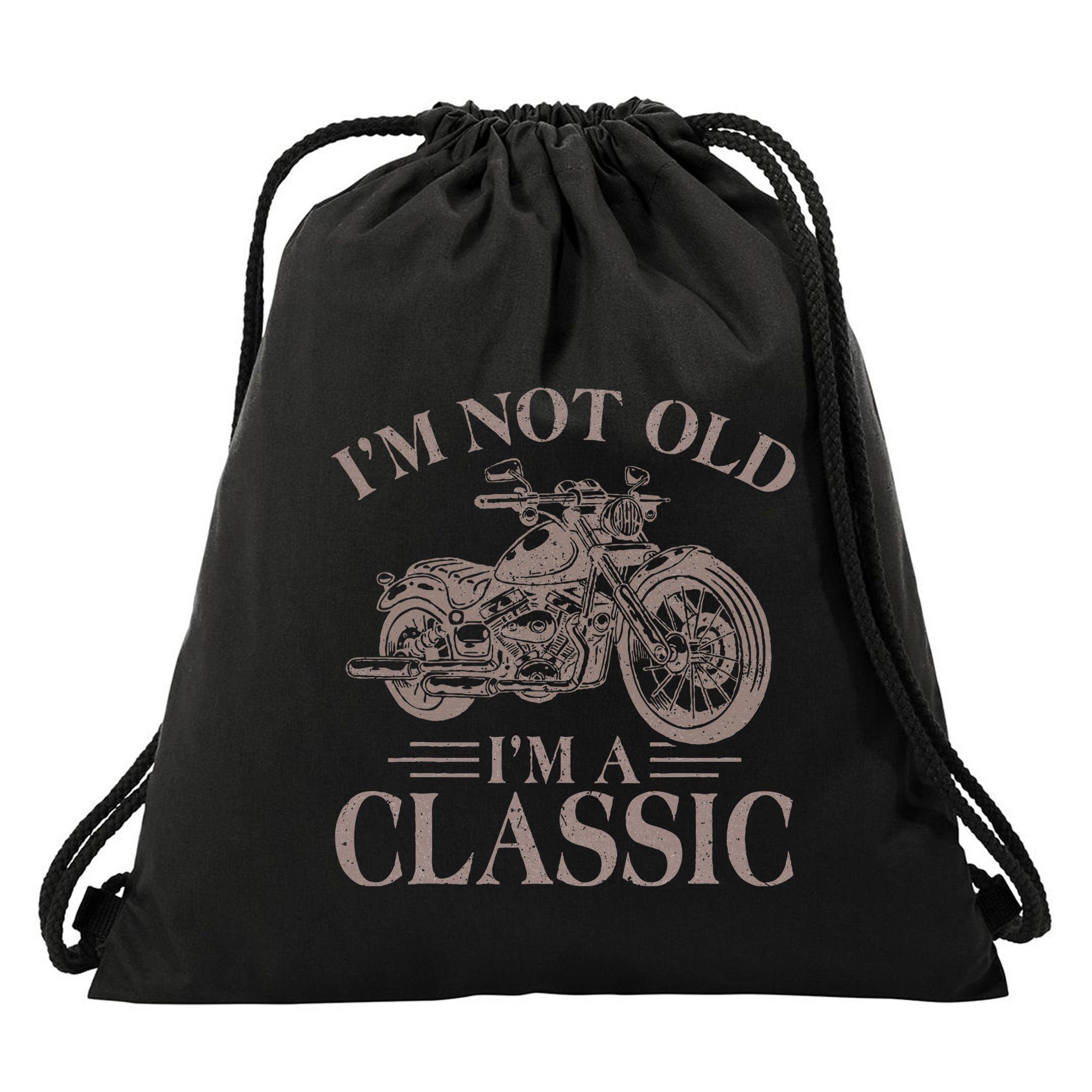 IM Not Old IM Classic Motocycle Biker Drawstring Bag