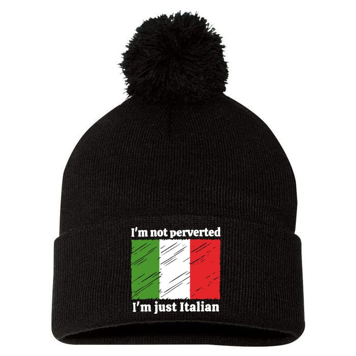 Im Not Perverted Just Italian Pom Pom 12in Knit Beanie