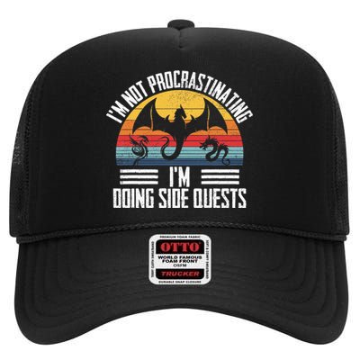 IM Not Procrastinating IM Doing Side Quests Rpg Dice Game High Crown Mesh Back Trucker Hat