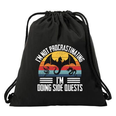 IM Not Procrastinating IM Doing Side Quests Rpg Dice Game Drawstring Bag