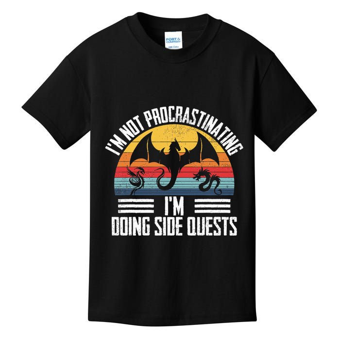 IM Not Procrastinating IM Doing Side Quests Rpg Dice Game Kids T-Shirt