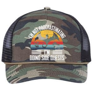 IM Not Procrastinating IM Doing Side Quests Rpg Dice Game Retro Rope Trucker Hat Cap