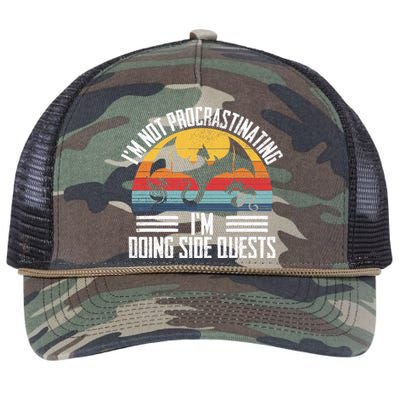 IM Not Procrastinating IM Doing Side Quests Rpg Dice Game Retro Rope Trucker Hat Cap