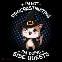 IM Not Procrastinating IM Doing Side Quests Funny Rpg Cat Poster
