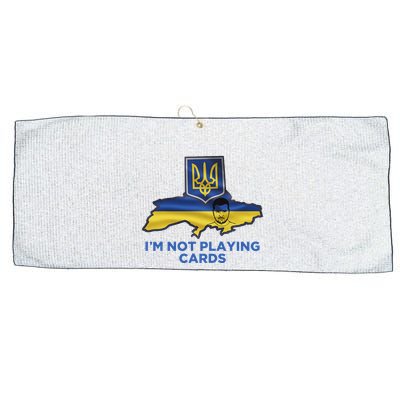 I’M Not Playing Cards Zelensky Trump Large Microfiber Waffle Golf Towel