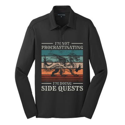 IM Not Procrastinating IM Doing Side Quests Rpg Gamer Silk Touch Performance Long Sleeve Polo