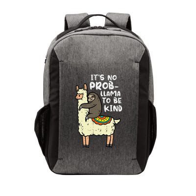 Its No Prob Llama To Be Kind Sloth Unity Day Orange Vector Backpack