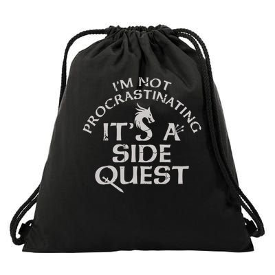 Im Not Procrastinating Side Quest Drawstring Bag