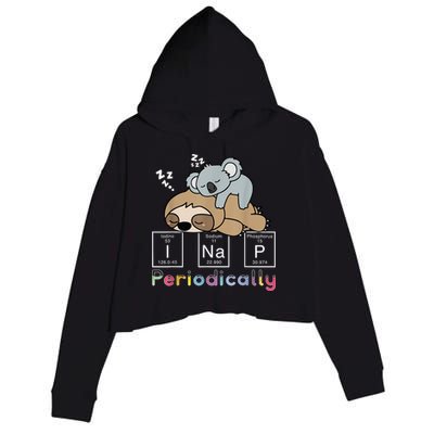 I Nap Periodically Funny Science Sloth Lover Koala Mama Bear Crop Fleece Hoodie