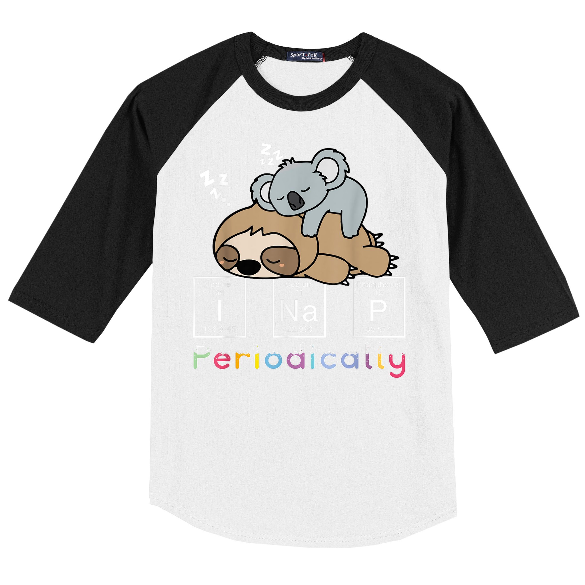 I Nap Periodically Funny Science Sloth Lover Koala Mama Bear Baseball Sleeve Shirt