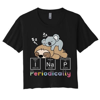 I Nap Periodically Funny Science Sloth Lover Koala Mama Bear Crop Top