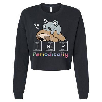 I Nap Periodically Funny Science Sloth Lover Koala Mama Bear Cropped Pullover Crew