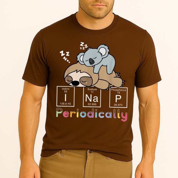 I Nap Periodically Funny Science Sloth Lover Koala Mama Bear Cooling Performance Crew T-Shirt