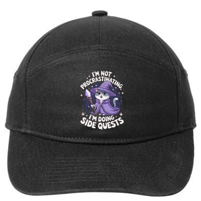 IM Not Procrastinating IM Doing Side Quests Funnycat 7-Panel Snapback Hat