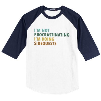 IM Not Procrastinating IM Doing Sidequests Gamer Dad Baseball Sleeve Shirt