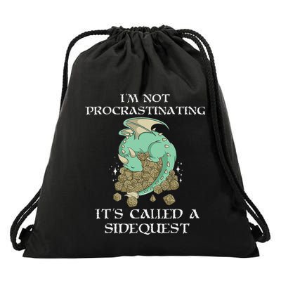 IM Not Procrastinating ItS Called A Side Quest Drawstring Bag