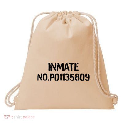 Inmate No. P01135809 County Jail Funny Orange Drawstring Bag