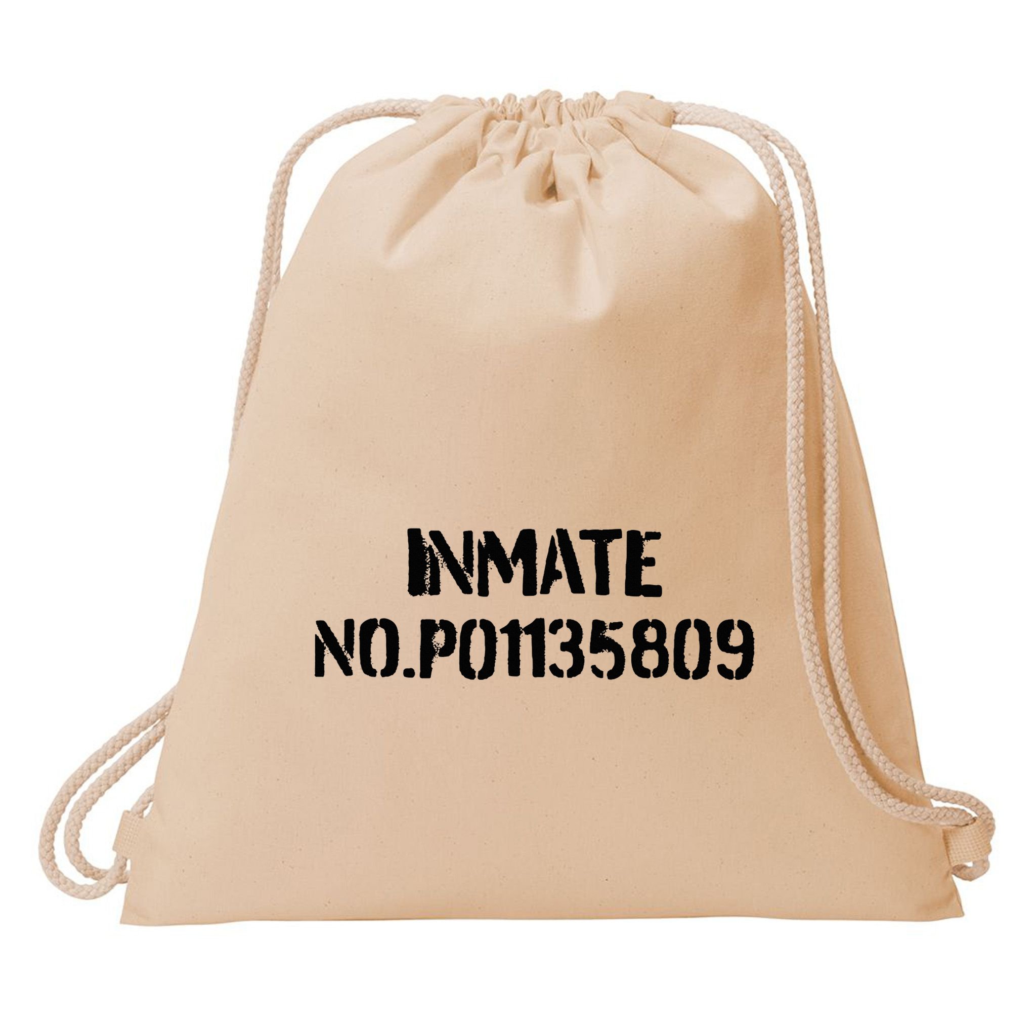 Inmate No. P01135809 County Jail Funny Orange Drawstring Bag