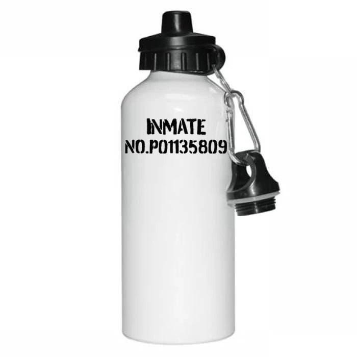 Inmate No. P01135809 County Jail Funny Orange Aluminum Water Bottle