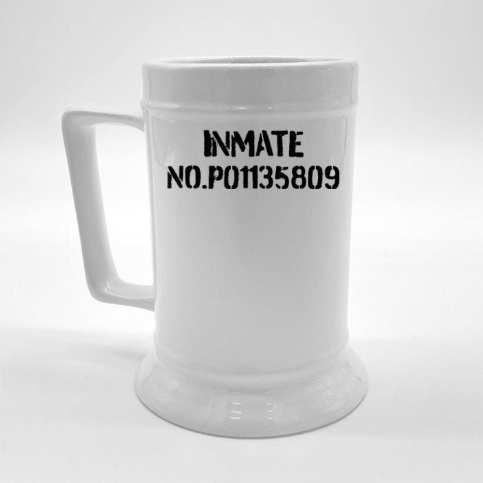 Inmate No. P01135809 County Jail Funny Orange Beer Stein