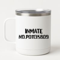 Inmate No. P01135809 County Jail Funny Orange 12 oz Stainless Steel Tumbler Cup