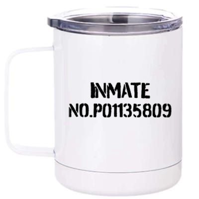 Inmate No. P01135809 County Jail Funny Orange 12 oz Stainless Steel Tumbler Cup