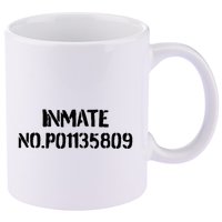 Inmate No. P01135809 County Jail Funny Orange 11oz C Handle Ceramic Mug