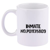 Inmate No. P01135809 County Jail Funny Orange 11oz C Handle Ceramic Mug