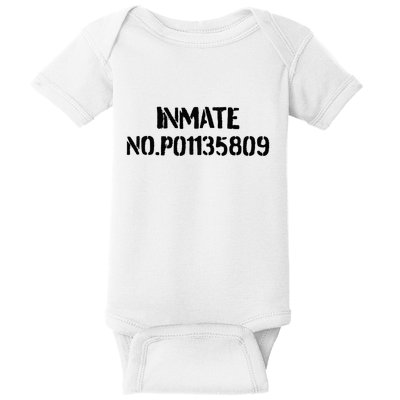 Inmate No. P01135809 County Jail Funny Orange Baby Bodysuit