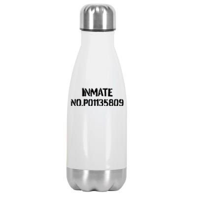 Inmate No. P01135809 County Jail Funny Orange Stainless Steel Insulated Water Bottle