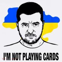 I;M Not Playing Cards Zelensky Ukrainian Flag 11oz C Handle Ceramic Mug
