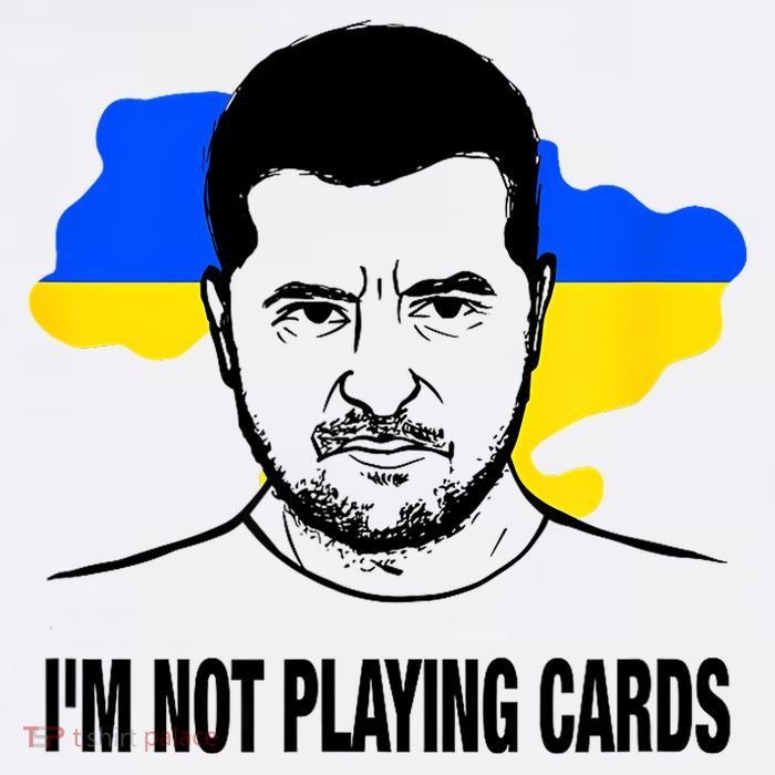 I;M Not Playing Cards Zelensky Ukrainian Flag 11oz C Handle Ceramic Mug