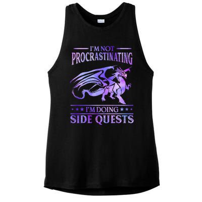 I'm Not Procrastinating I'm Doing Side Quests Dragons Master  Ladies PosiCharge Tri-Blend Wicking Tank