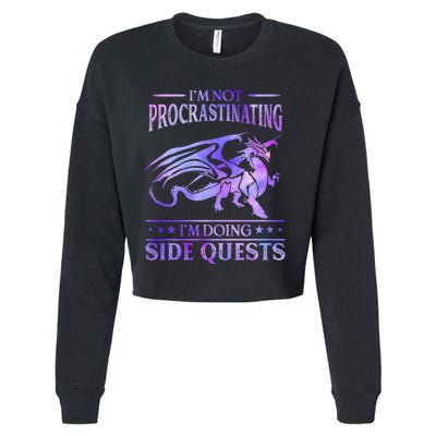 I'm Not Procrastinating I'm Doing Side Quests Dragons Master  Cropped Pullover Crew