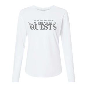 IM Not Procrastinating IM Doing Side Quests Womens Cotton Relaxed Long Sleeve T-Shirt