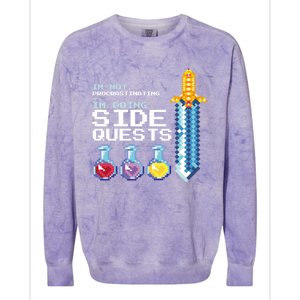 IM Not Procrastinating IM Doing Side Quests Mmoga Games Great Gift Colorblast Crewneck Sweatshirt