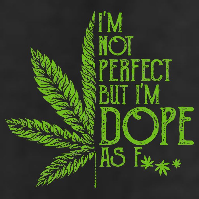IM Not Perfect But IM Dope As Fuck Weed 420 Stoner Gift 7 Panel Mesh Trucker Snapback Hat