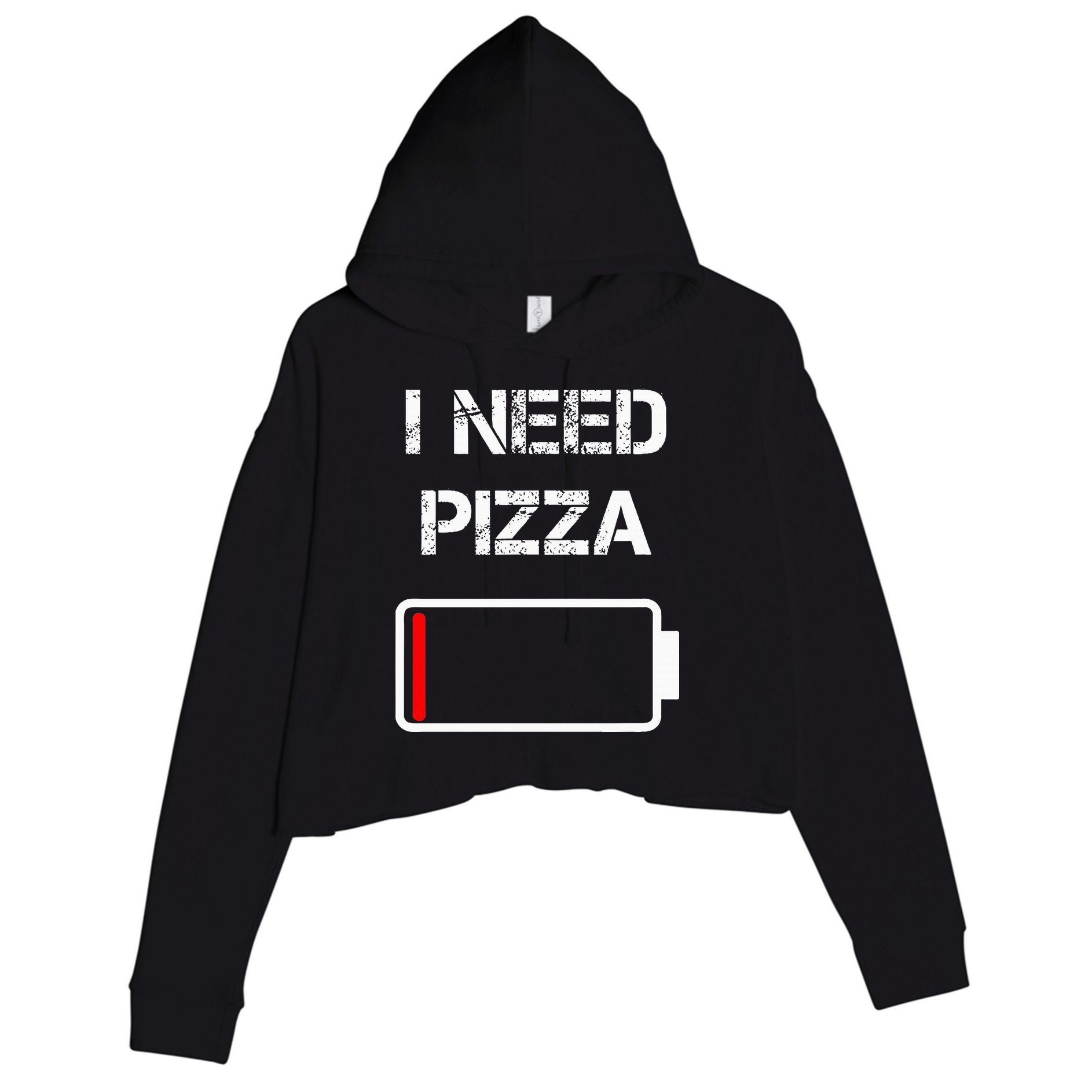 I Need Pizza Italian Food Pizza Lover Funny Pizza Crop Fleece Hoodie