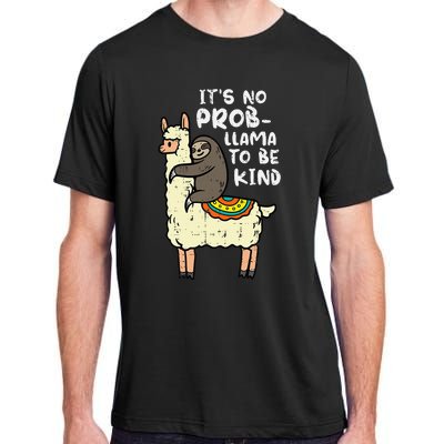 Its No Prob Llama To Be Kind Sloth Unity Day Orange Adult ChromaSoft Performance T-Shirt