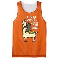 Its No Prob Llama To Be Kind Sloth Unity Day Orange Mesh Reversible Basketball Jersey Tank