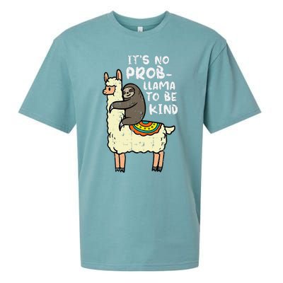 Its No Prob Llama To Be Kind Sloth Unity Day Orange Sueded Cloud Jersey T-Shirt